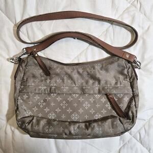 russet  Lily Crest Emblem Shoulder Bag Nylon